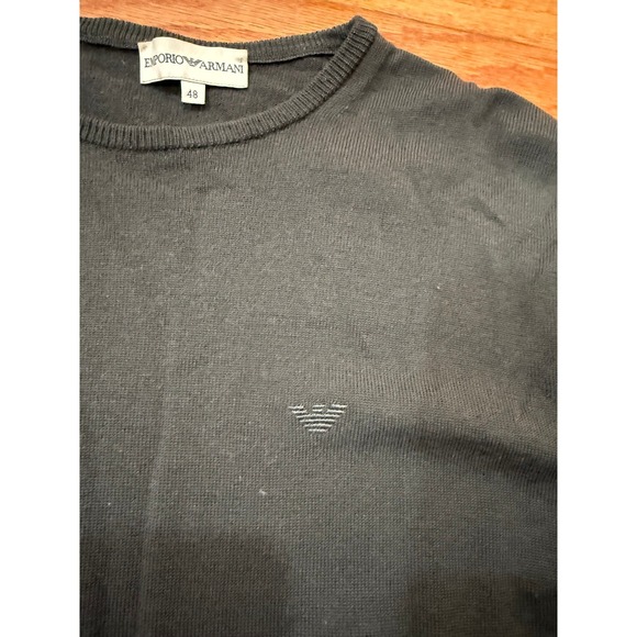 Vintage Emporio Armani Mens Slim Green Crewneck Long Sleeve Sweater Size M/48 - Picture 5 of 5
